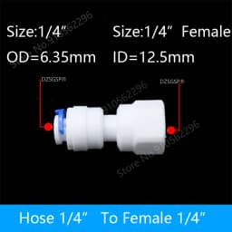 RO Water Straight Pipe Fitting 1/4" 3/8" OD Hose 1/8" 1/4" 3/8" 1/2" 3/4" BSP Male Female Thread Plastic Quick Connector System
