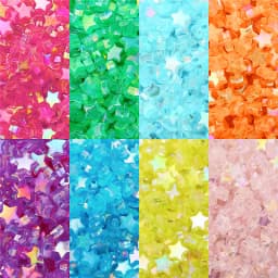 100pcs Transparent AB Color Five-pointed Star Heart Acrylic Beads Loose Spacer Beads for Jewelry Making DIY Bracelet Accessories