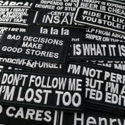 ORIGINAL Iron On Patches Apparel Sewing Fabric Handmade Appliques For Clothing Music Stickers Badges Parche BLACK