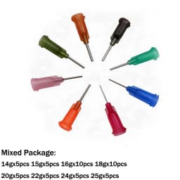 50pcs 12mm Precision Tips Liquid Dispenser Syringe Needles Tips 304 14G -30G Gauge Tips Glue Dispensing