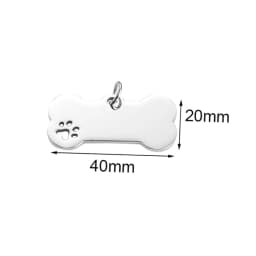 5pcs Cat Dog ID Tag Dog Stainless Steel Collar Bone Shape Pet Charm Pet Name Pendant Bone Necklace Jewelry Wholesale