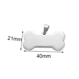 5pcs Cat Dog ID Tag Dog Stainless Steel Collar Bone Shape Pet Charm Pet Name Pendant Bone Necklace Jewelry Wholesale