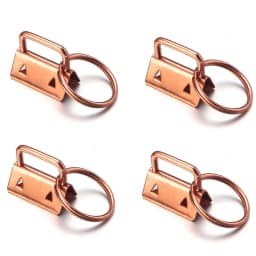 10pcs Key Fob Hardware Keychain Split Ring Wrist Wristlets Cotton Tail Clip Ribbon Leather Clip Foldover Connectors Supplies