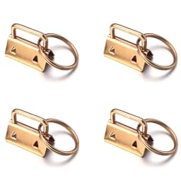 10pcs Key Fob Hardware Keychain Split Ring Wrist Wristlets Cotton Tail Clip Ribbon Leather Clip Foldover Connectors Supplies