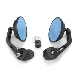 Motorcycle Round Handlebar Bar End Rear View Mirrors Blue Glass For Vespa GTS Sprint Primavera 150 300 125 250 LX GTV LXV