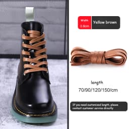 1Pair Waxed Cotton Shoelaces Flat Waterproof Shoe laces Unisex Boots Casual Sneaker Shoelace Leather Laces Shoes accessories