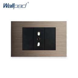 Italian Chile Socket Wallpad Luxury Tempered Glass Panel Electric Wall Power Socket Electrical Outlets For Home 16A AC 110-250V