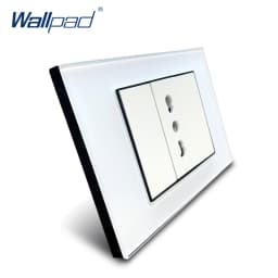 Italian Chile Socket Wallpad Luxury Tempered Glass Panel Electric Wall Power Socket Electrical Outlets For Home 16A AC 110-250V