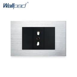 Italian Chile Socket Wallpad Luxury Tempered Glass Panel Electric Wall Power Socket Electrical Outlets For Home 16A AC 110-250V
