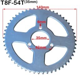 Motorcycle T8F 54T tooth 26mm 29mm 35mm 54mm Rear Chain Sprocket T8F 136link chains For 47cc 49cc Pocket Bike Mini Moto Quad ATV