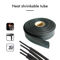 2:1 5M/100M Black Polyolefin Shrinking Assorted Heat Shrink Tube Wire Cable Insulated Sleeving Tubing Wire Connector Protector