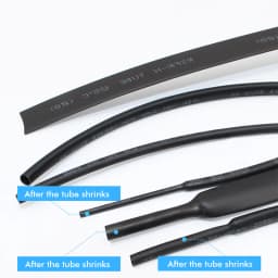 2:1 5M/100M Black Polyolefin Shrinking Assorted Heat Shrink Tube Wire Cable Insulated Sleeving Tubing Wire Connector Protector