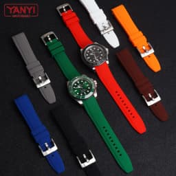 High-quality Rubber Watchband 18mm 20mm 21mm 22mm Bracelet for S-Eiko Omega Moonswatch Rolex Watch Band Curved End Watch Strap