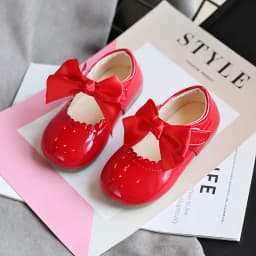 Princess Girls Shoes Toddlers Infants Leather Shoes Children's Flats With Ribbon Bow-knot PU Patent Leather Kids Mary Janes Soft