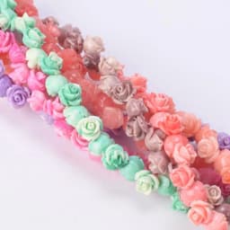 10pcs 6mm 8mm 10mm Flower Shape Gradient Color Artificial Coral Shell Powder Loose Beads for Jewelry Making DIY Crafts Findings