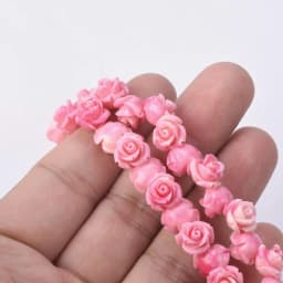10pcs 6mm 8mm 10mm Flower Shape Gradient Color Artificial Coral Shell Powder Loose Beads for Jewelry Making DIY Crafts Findings