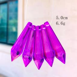 5PCS Crystal Pointed Beads Chandelier Crystals Lamp Prisms Icicle Glass Bead Suncatcher for Windows Decor DIY Hanging Pendant