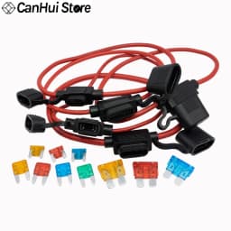 1set MINI/Small/Medium Car Waterproof Fuse Box Blade Type In Line Fuse Holder Power Socket 18/16/14/12/10AWG 7.5A10A20A30A40A50A