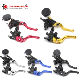 Alconstar- 7/8" 22mm Motorcycle Clutch Brake Master Cylinder Reservoir Levers Kit Fluid Reservoir Set For Honda For Kawasaki KLX
