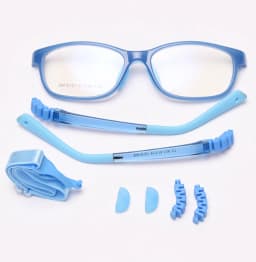 Kachawoo Children Square Eyeglasses Optical TR90 Kids Glasses Frames Flexible Boys Girls Protective Silicone Blue Pink Black