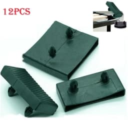 12PCS Black Plastic Square Replacement Sofa Bed Slat Centre End Caps Holder Inner Rubber Sleeve For Wooden Bed Bunks Frame Parts