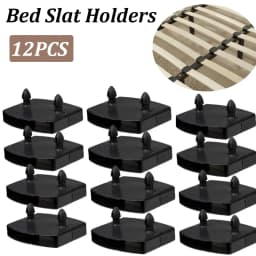 12PCS Black Plastic Square Replacement Sofa Bed Slat Centre End Caps Holder Inner Rubber Sleeve For Wooden Bed Bunks Frame Parts