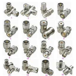 1Pcs UHF PL259 SO239 to UHF / BNC Male plug & Female jack Bulkhead & 4-holes Flange RF Coaxial Adapter connector Test Converter