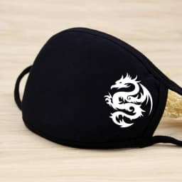 1PC Black Mask Cartoon Animal Mask Printed Handprint Dustproof Cycling Muffle Unisex Winter Thicken Cotton Half Face Mouth Mask