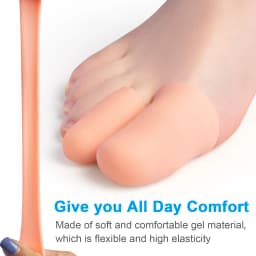 2pcs Silicone Gel Soft Toe Protectors Bunion Toe Sleeves Caps For Prevent Corns Calluses Blisters Foot Care Tool Size S L Z55202