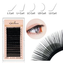 L/L+/LC/LD/LU Curl Mink Eyelash Extension Matte Black 8-15mm 16 Rows Mix Individual False Eyelashes OEM L N Makeup Eye Lashes