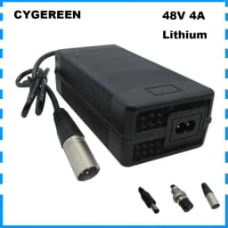 48V 4A Li Ion Charger 54.6V 4A XLR For 13S 48 Volt Lithium Battery Charger with Fan XT60 DC GX16 Connector