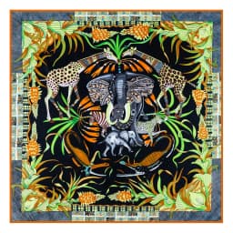 POBING Manual Hand Rolled Twill Silk Scarf Women Three Giraffes Square Scarves Echarpes Foulards Femme Wrap Bandana Hijab 90CM
