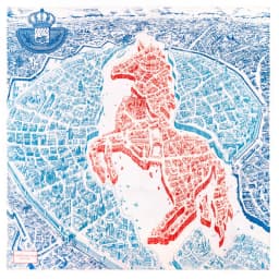 POBING Manual Hand Rolled Twill Silk Scarf Women Three Giraffes Square Scarves Echarpes Foulards Femme Wrap Bandana Hijab 90CM
