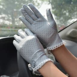 Fashion Thin Gloves Dot Summer Anti-skid Sun Gloves Lace Patchwork Gloves for Women Protection Driving Short Dot Gloves