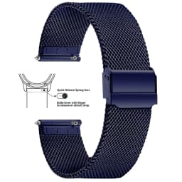 Milan Stainless Steel Mesh Watch Band , 8/10/12/13/14/15/16/17/18/19/20/21/22/24mm, Quick Release Watch Straps for Mens Women