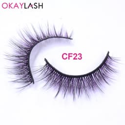 OKAYLASH 3D Dramatic Cruelty Free Faux Mink Colored Eyelashes Natural Long Colorful Blue Eye Lashes for Cosplay Party Make Up