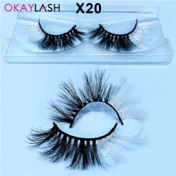 OKAYLASH 3D Dramatic Cruelty Free Faux Mink Colored Eyelashes Natural Long Colorful Blue Eye Lashes for Cosplay Party Make Up