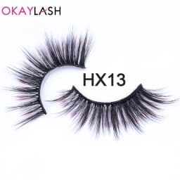 OKAYLASH 3D Dramatic Cruelty Free Faux Mink Colored Eyelashes Natural Long Colorful Blue Eye Lashes for Cosplay Party Make Up