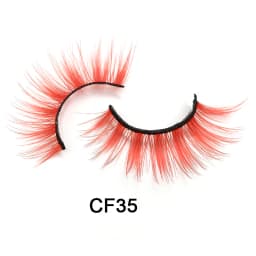 OKAYLASH 3D Dramatic Cruelty Free Faux Mink Colored Eyelashes Natural Long Colorful Blue Eye Lashes for Cosplay Party Make Up