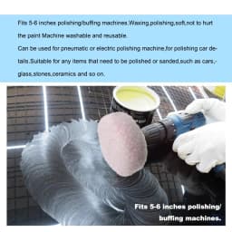 5 Packs Car Polisher Pad Bonnet 5 to 6 Inch Car Polishing Bonnet Woollen Waxing Pad for Car Polisher Cleaning Polishing
