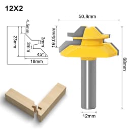 12mm 1/2' Shank Miter 45 Degree Glue Joint Router Bits .Glue Joint Set Woodworking Cutter Tenon Cutter for Woodworking ToolsRCT