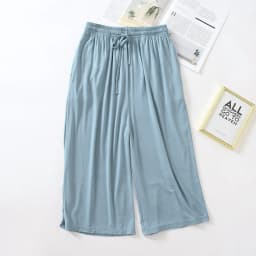 Summer Japanese Style Loose Cropped Trousers Ladies Modal Thin Shorts Solid Color Wide Leg Large Size Home Pants Womens Bottoms