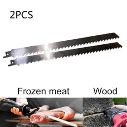 2Pcs 300mm Meat Bone Ice Cutting Reciprocating Saw Blade Stainless Steel Meat Saws Cutter For Cutting Meat Ice Wood Metal