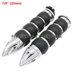 1" 25mm & 7/8'' 22mm Billet Rubber Flame Spike Hand Grips For Harley Honda Kawasaki Suzuki Yamaha Bikes Cruiser Chopper Custom