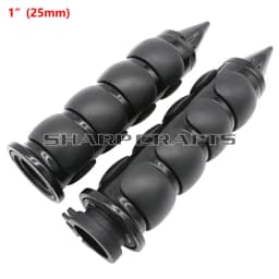 1" 25mm & 7/8'' 22mm Billet Rubber Flame Spike Hand Grips For Harley Honda Kawasaki Suzuki Yamaha Bikes Cruiser Chopper Custom