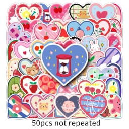 10/30/50pcs Love Cartoon Cute Graffiti Sticker Creative Laptop Phone Diy Helmet Bicycle Car Waterproof Decorative Stickers