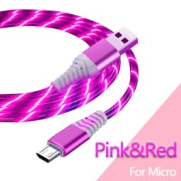 7A Glowing Cable Micro USB Type C Cable Fast Charging For iPhone Huawei Xiaomi LED light Charger Flowing Streamer USB C Cord