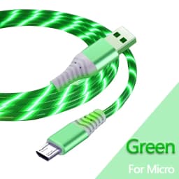7A Glowing Cable Micro USB Type C Cable Fast Charging For iPhone Huawei Xiaomi LED light Charger Flowing Streamer USB C Cord