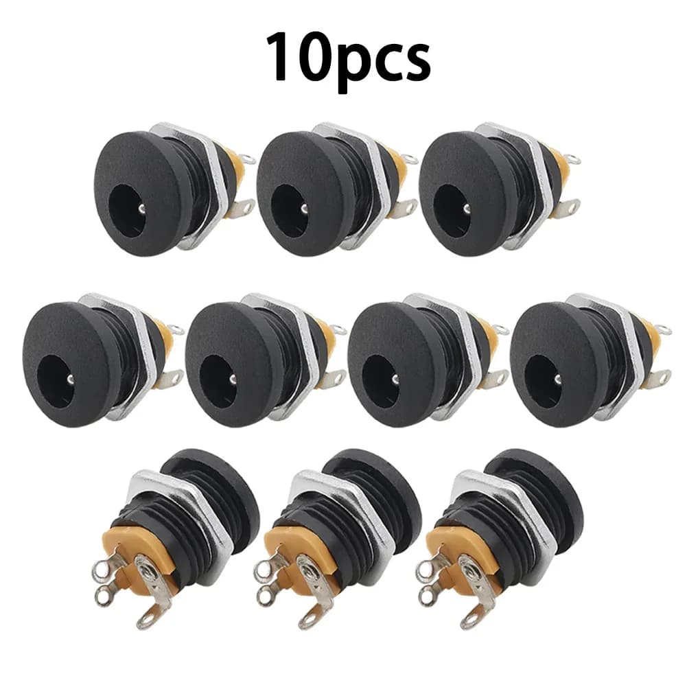 10Pcs 9V 12V DIY Guitar Effects Pedal Power DC Connectors Socket Plug Jack 2.1mm DC-022 Female Socket Jack Connector Instrument