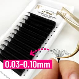 Abonnie 0.03-0.10mm Matte Dark Black Easy Fan Lashes Volume Extension Mega Eyelashes Blooming Fans Eyelash Extension Cilios